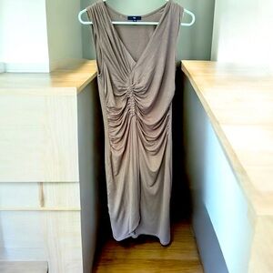 Summer Brownish Mauve Ruched Slimming Dress sz Small